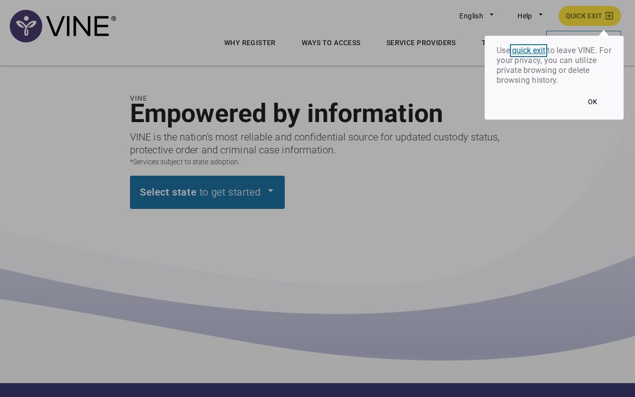Lincoln County VINELink inmate search and release alert interface